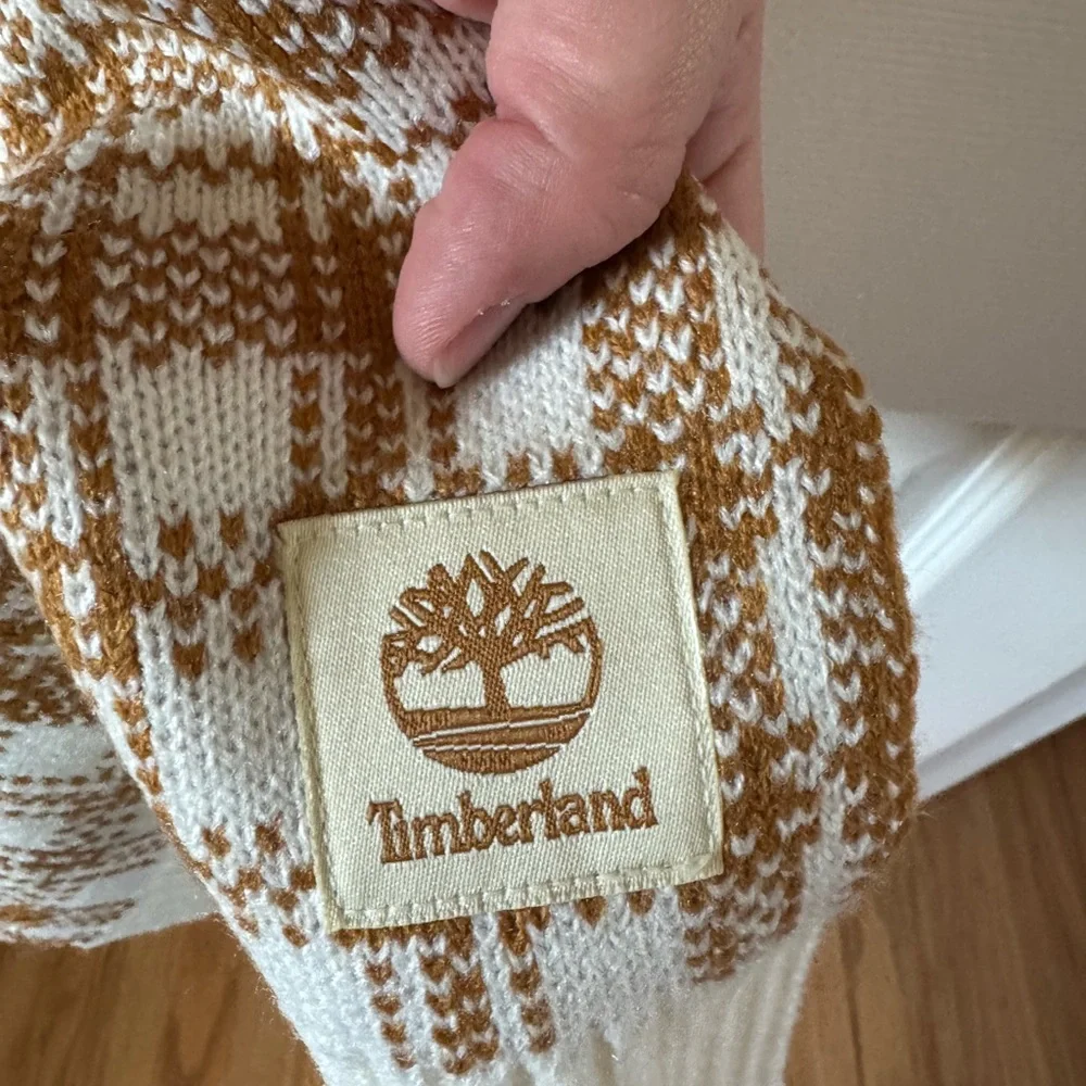 NWT‎ Timberland Unisex Plaid Scarf - Brown and Cream
